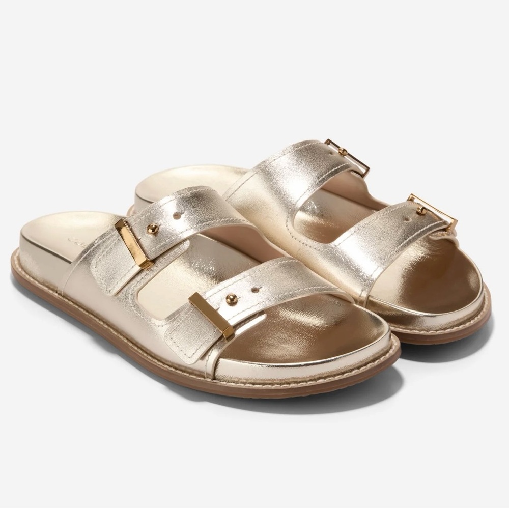Cole Haan Marisol Footbed Sandals Soft Gold